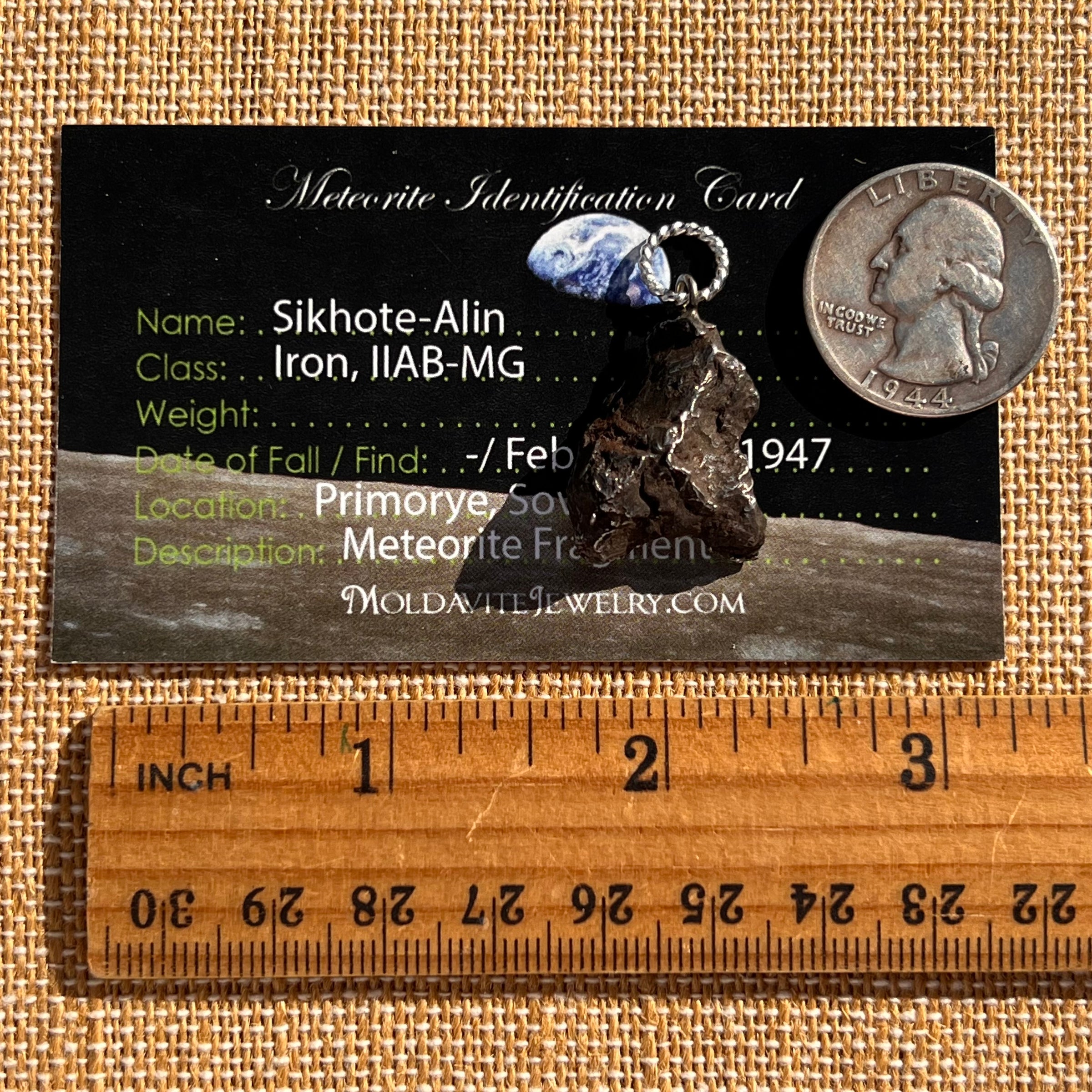 Sikhote Alin Meteorite Pendant Sterling Silver #7408-Moldavite Life