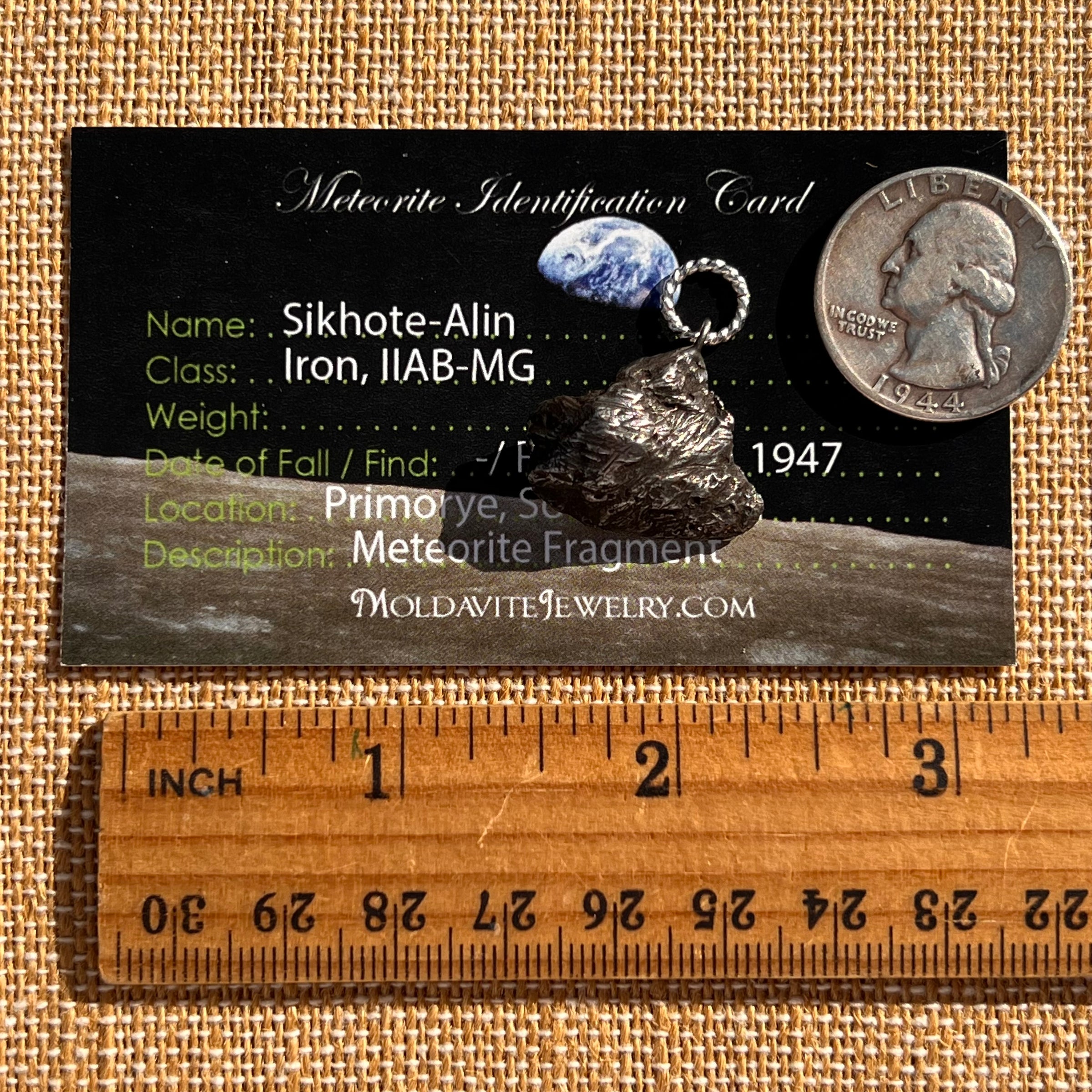 Sikhote Alin Meteorite Pendant Sterling Silver #7409-Moldavite Life