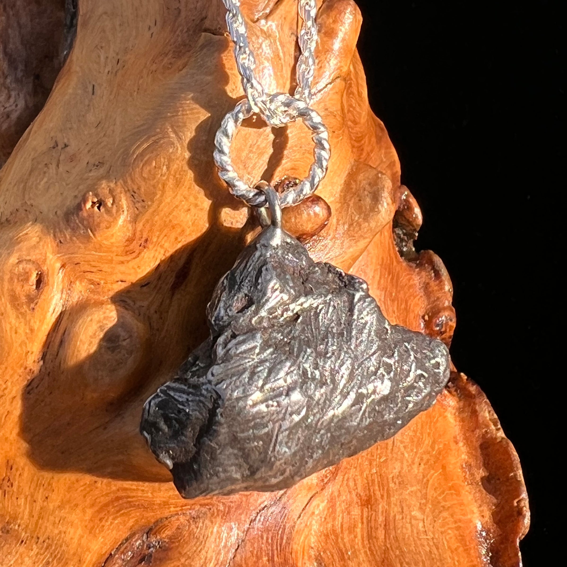 Sikhote Alin Meteorite Pendant Sterling Silver #7409-Moldavite Life