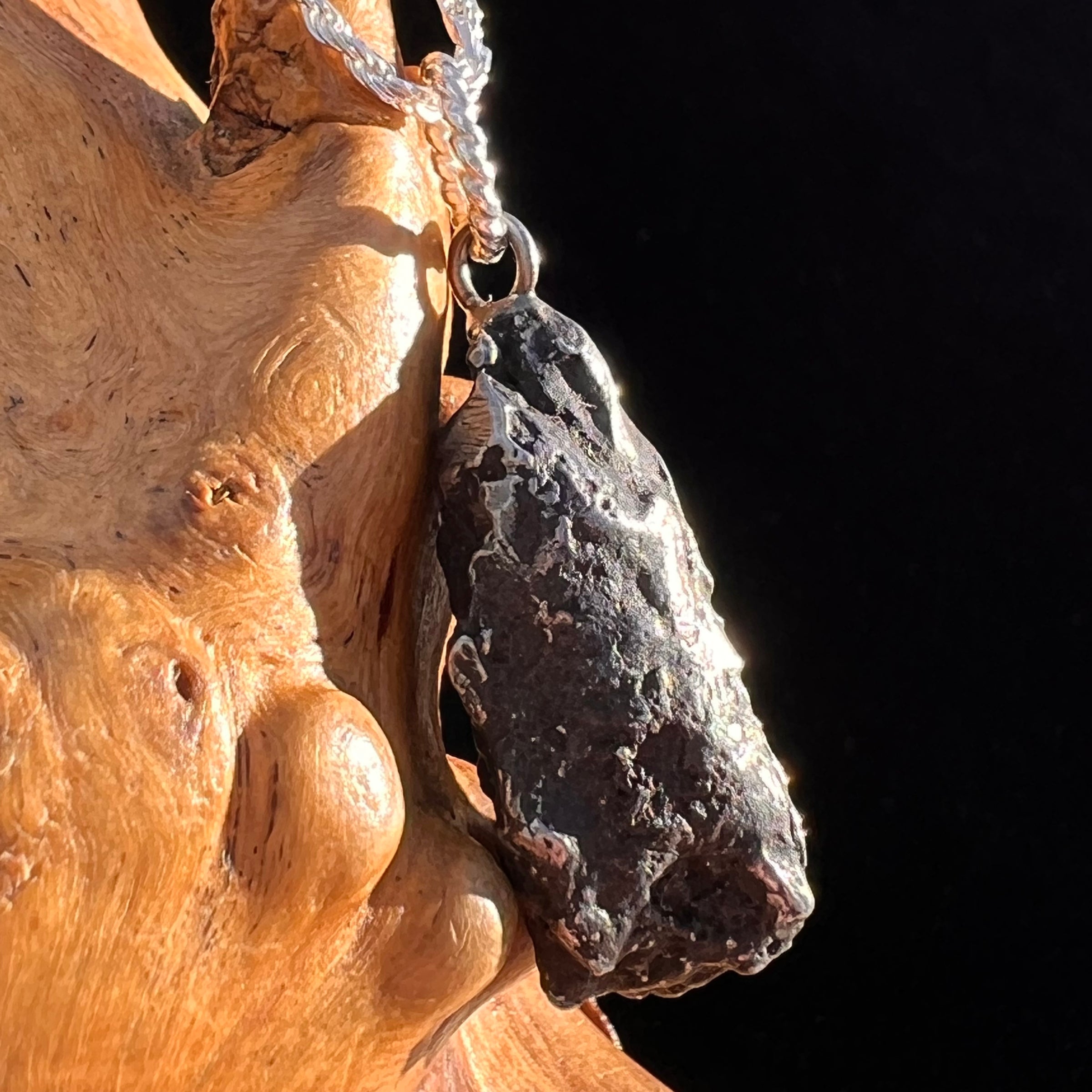 Sikhote Alin Meteorite Pendant Sterling Silver #7411-Moldavite Life