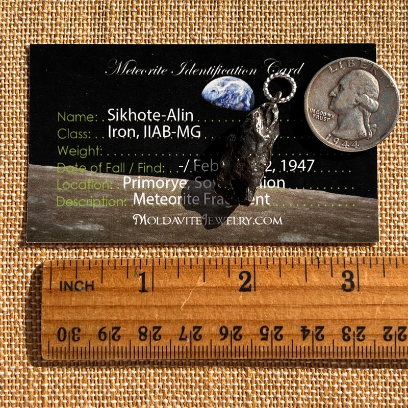 Sikhote Alin Meteorite Pendant Sterling Silver #7411-Moldavite Life
