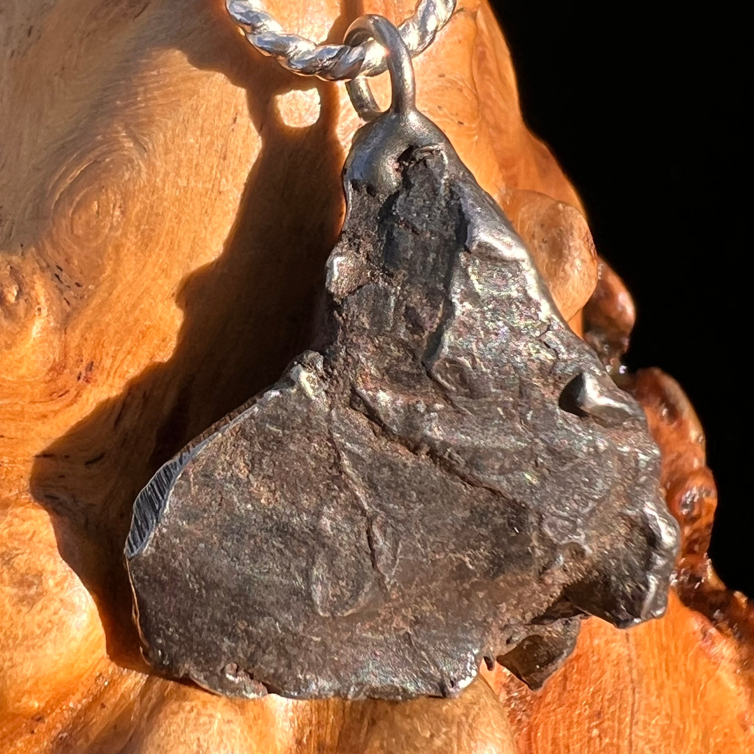 Sikhote Alin Meteorite Pendant Sterling Silver #7412-Moldavite Life