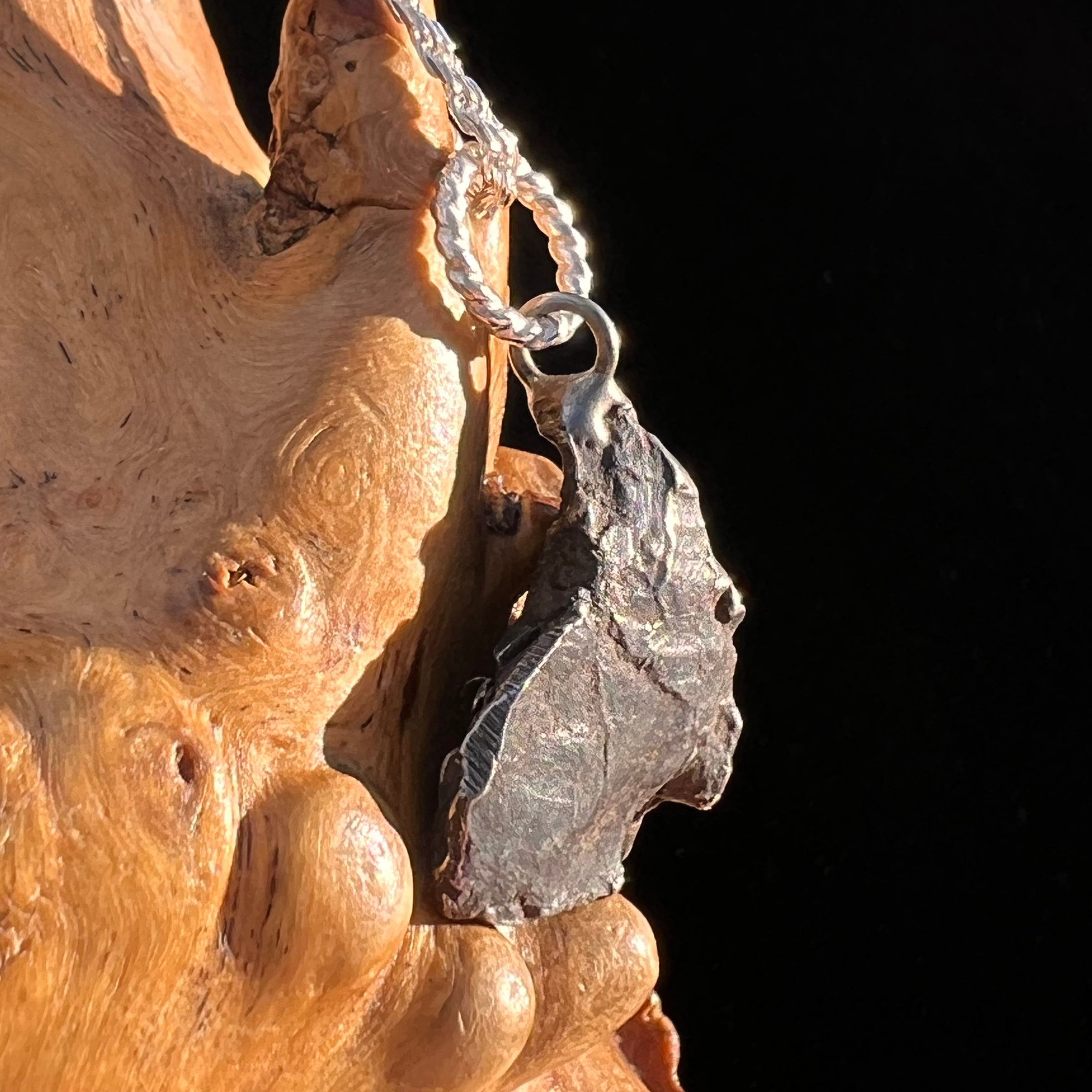 Sikhote Alin Meteorite Pendant Sterling Silver #7412-Moldavite Life