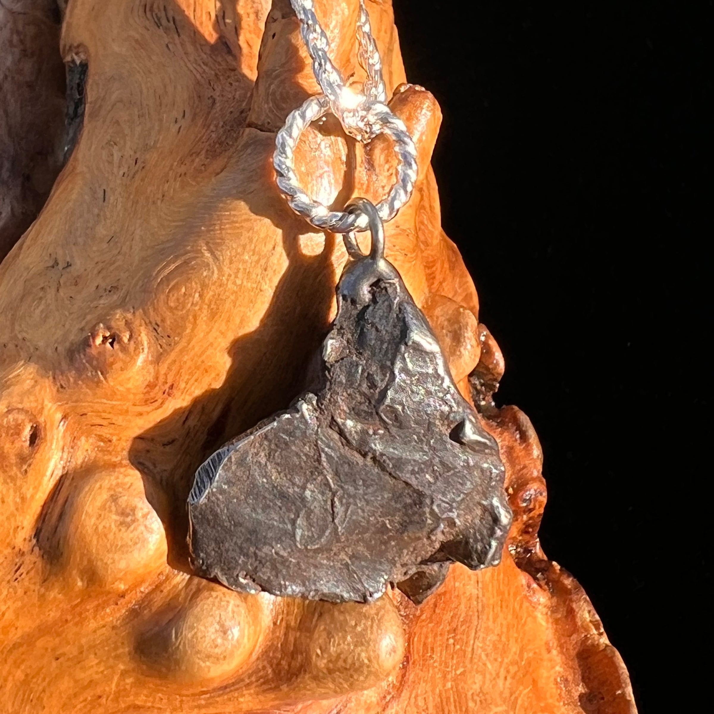 Sikhote Alin Meteorite Pendant Sterling Silver #7412-Moldavite Life