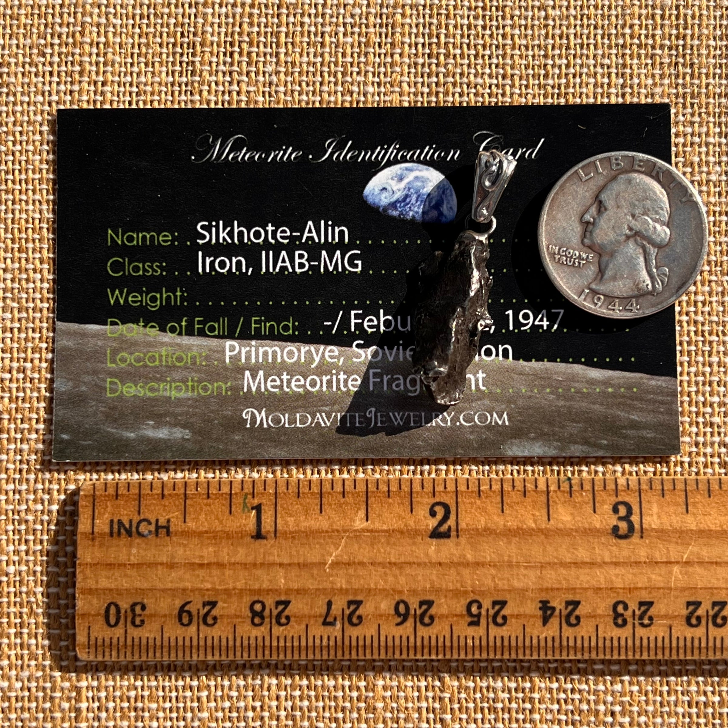 Sikhote Alin Meteorite Pendant Sterling Silver #7413-Moldavite Life