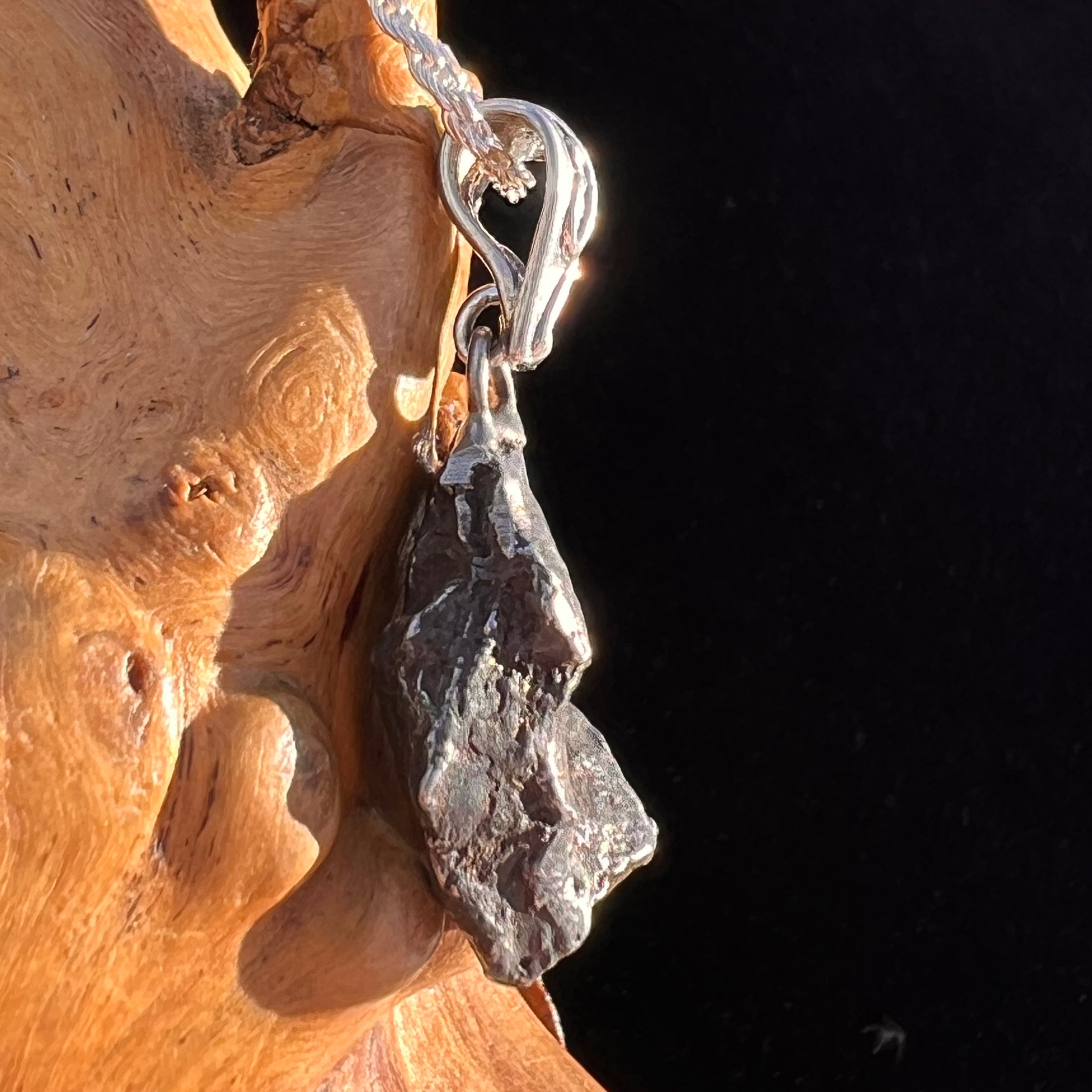 Sikhote Alin Meteorite Pendant Sterling Silver #7432-Moldavite Life