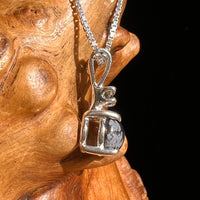 Snowflake Obsidian & Moldavite Pendant Sterling Silver #6737-Moldavite Life