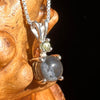 Snowflake Obsidian & Moldavite Pendant Sterling Silver #6738-Moldavite Life