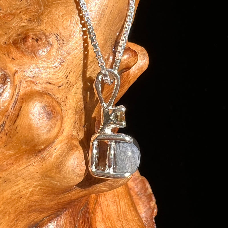 Snowflake Obsidian & Moldavite Pendant Sterling Silver #6738-Moldavite Life