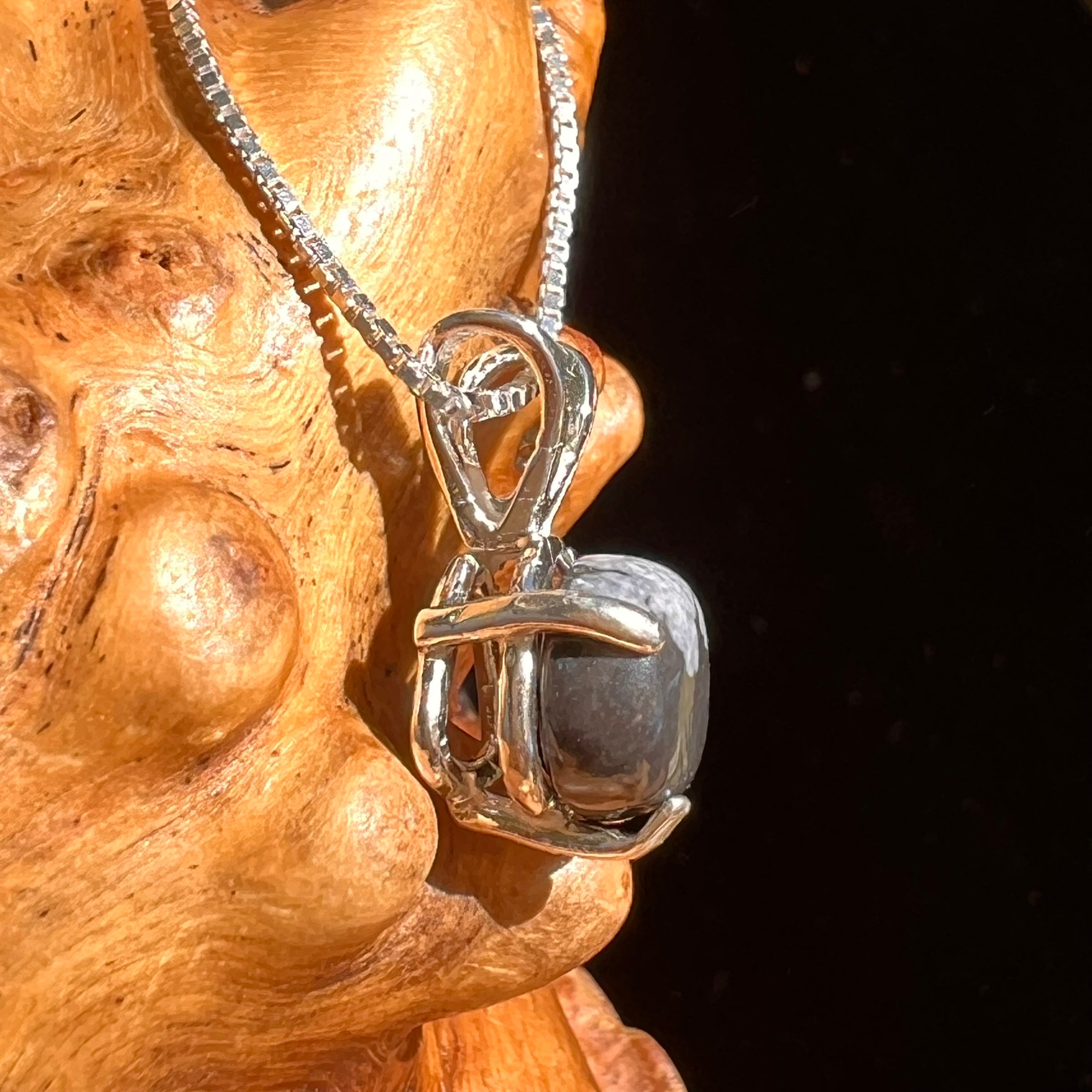 Snowflake Obsidian Pendant Sterling Silver #6736-Moldavite Life