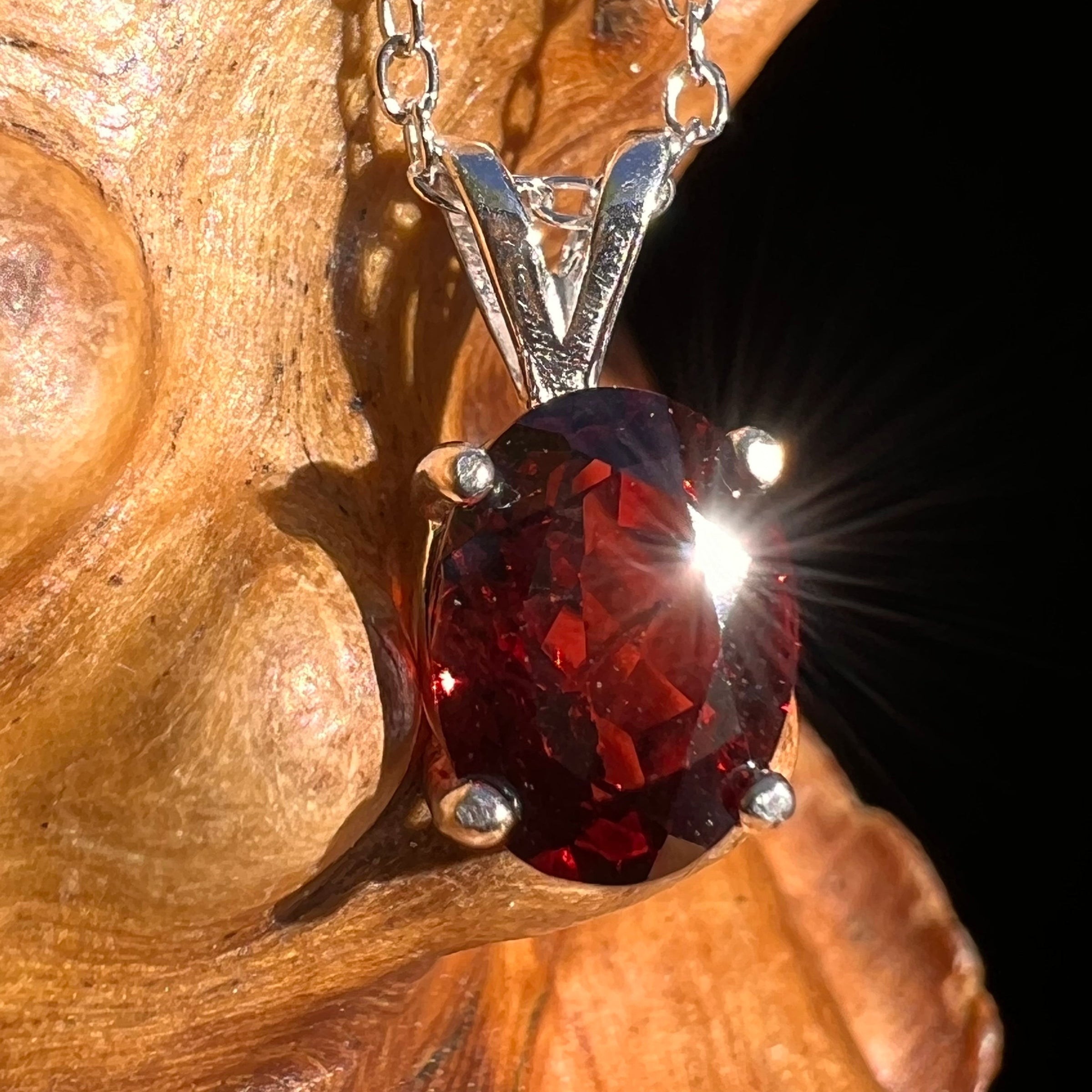 Spessartine Garnet Necklace Sterling Silver #6196