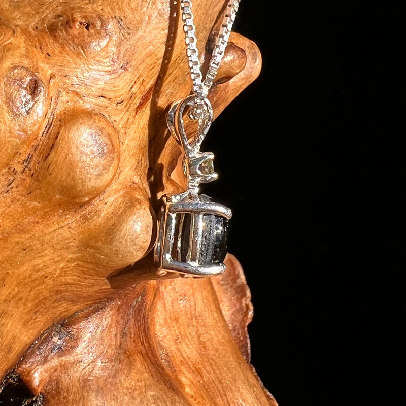 Star Sapphire & Moldavite Necklace Silver #7289-Moldavite Life