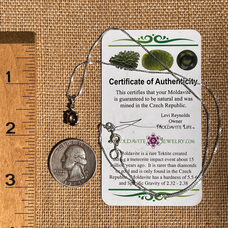 Star Sapphire & Moldavite Necklace Silver #7289-Moldavite Life