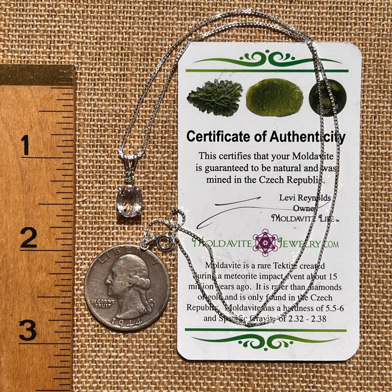 Sunstone & Moldavite Necklace Sterling Silver #6321-Moldavite Life