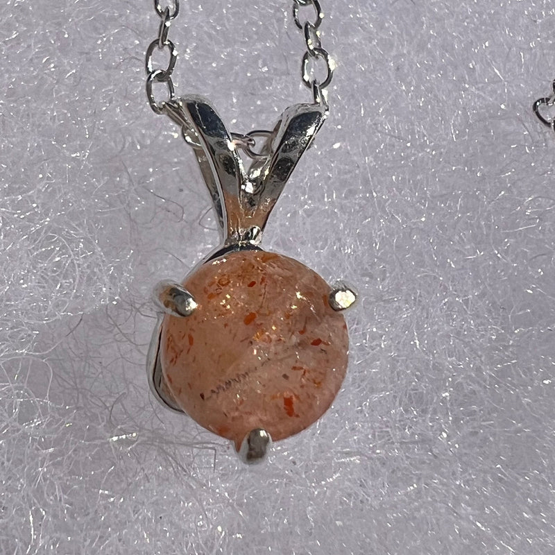 Sunstone Necklace Sterling Silver #6280-Moldavite Life