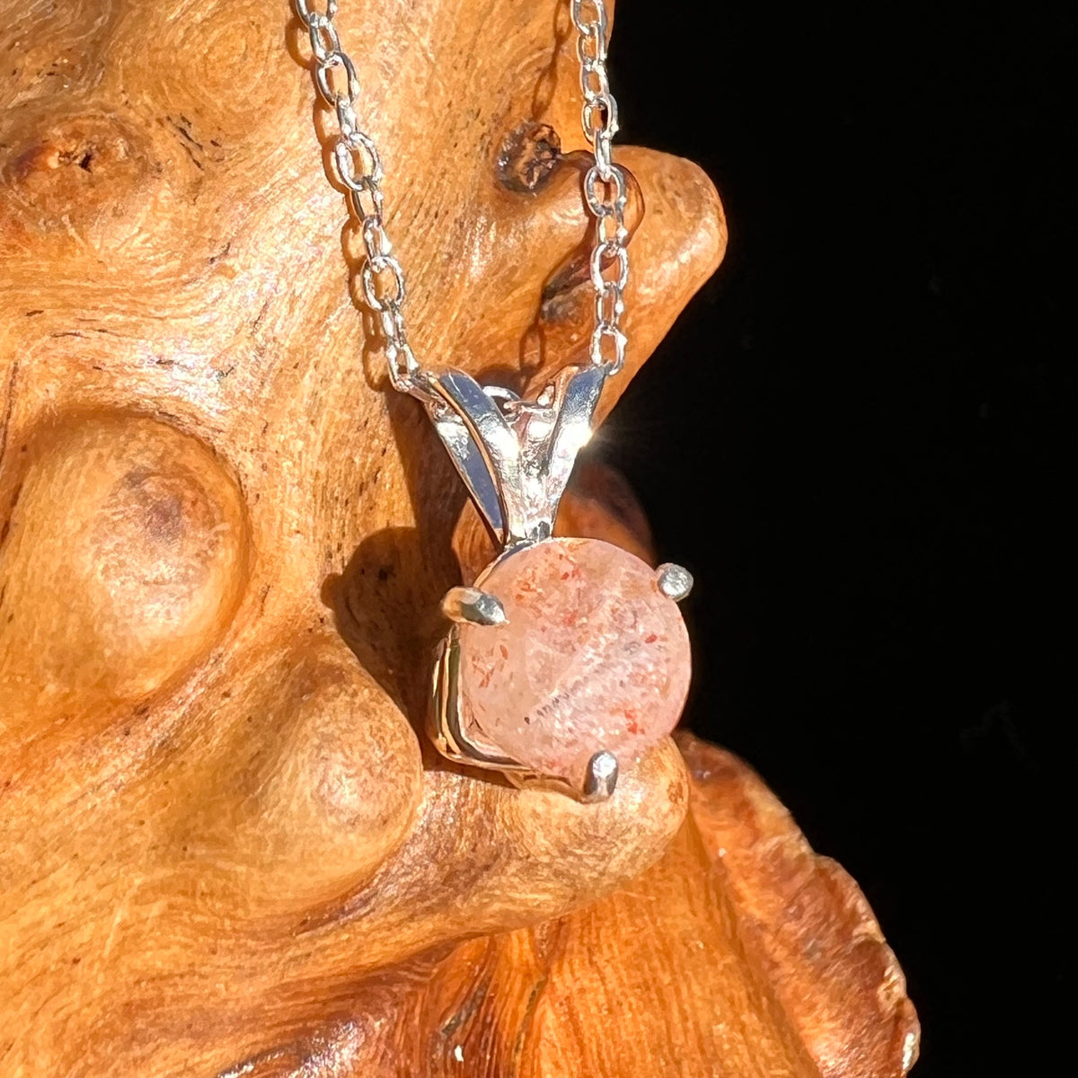 Sunstone Necklace Sterling Silver #6280-Moldavite Life