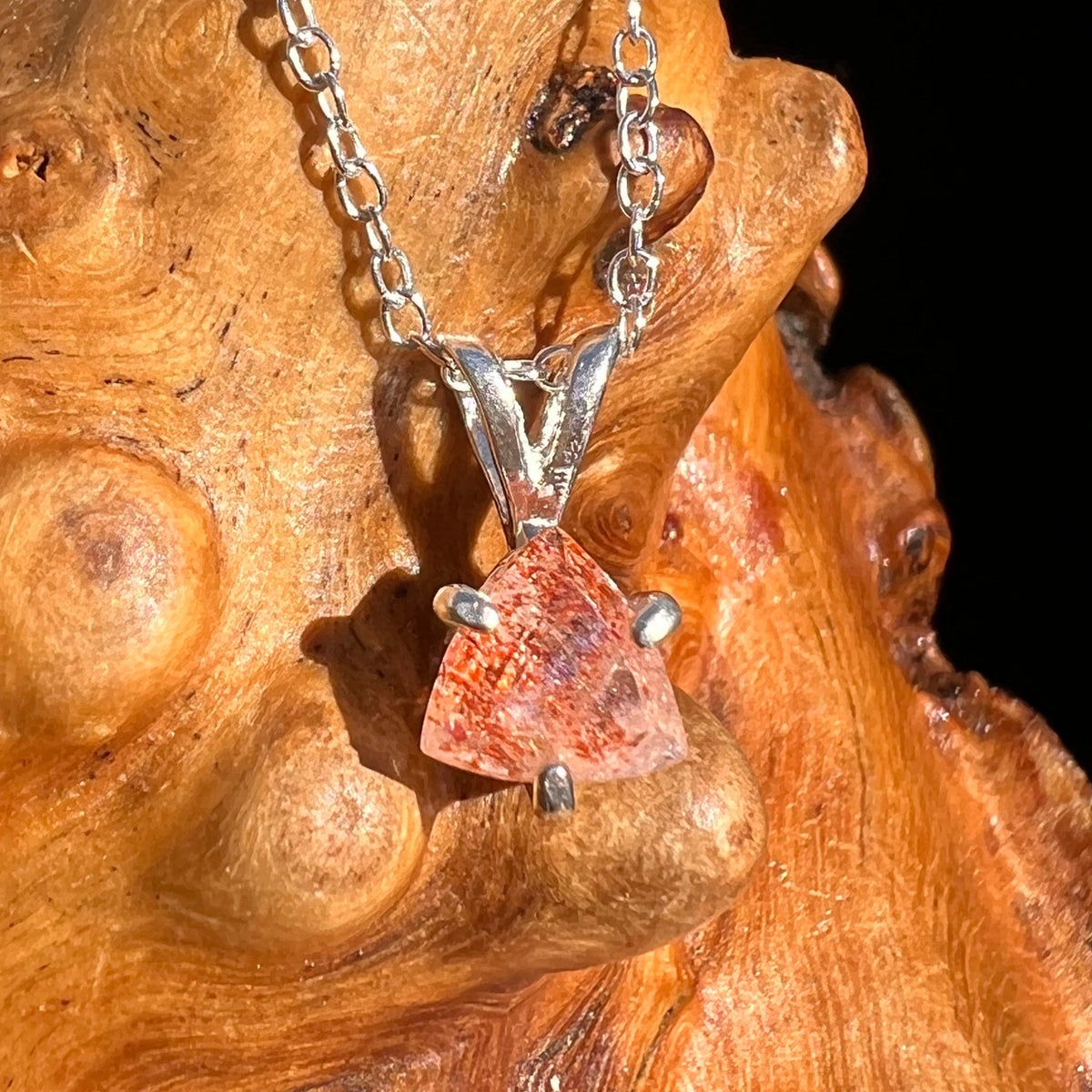 Sunstone Necklace Sterling Silver #6283-Moldavite Life