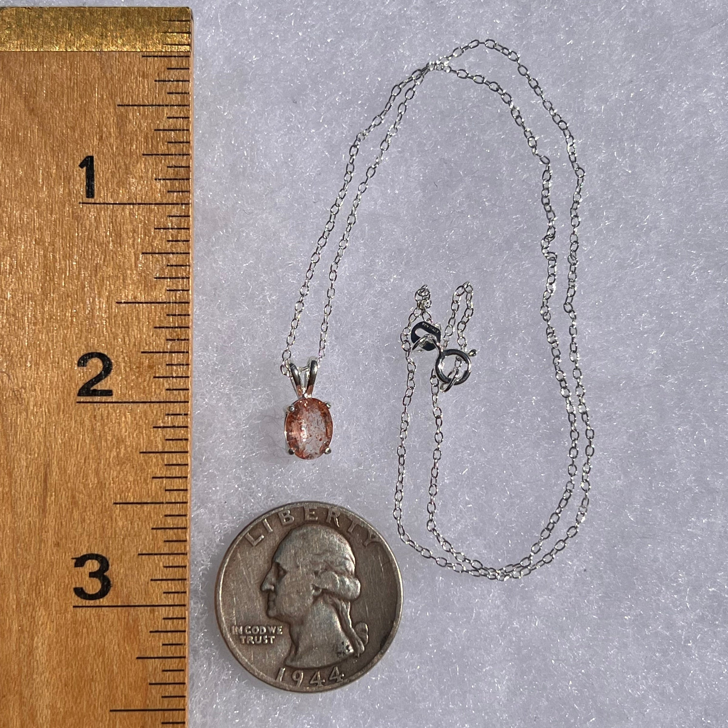 Sunstone Necklace Sterling Silver #6291-Moldavite Life