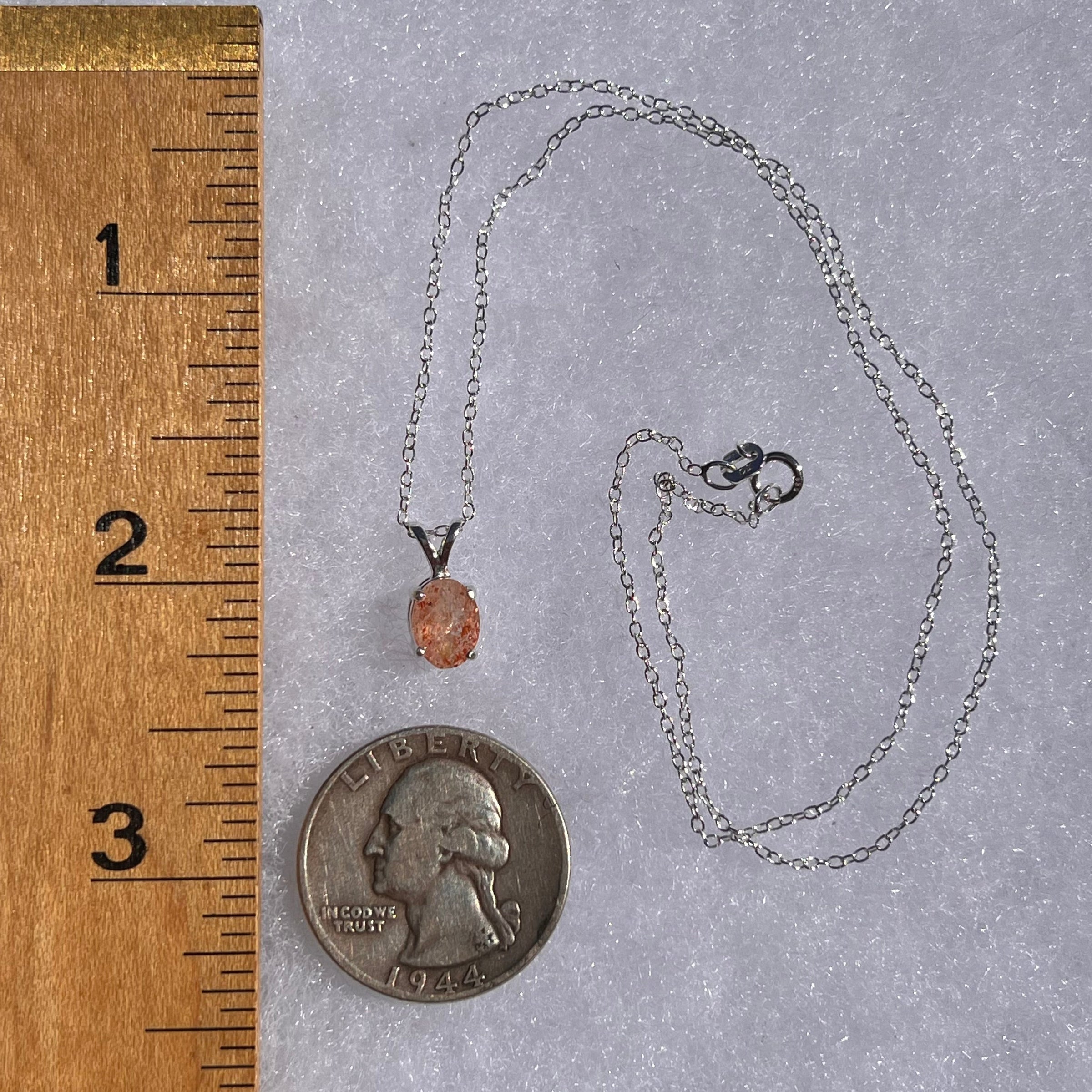 Sunstone Necklace Sterling Silver #6292-Moldavite Life