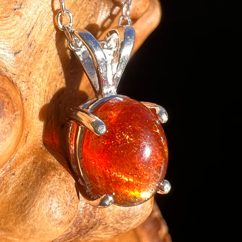 Sunstone Necklace Sterling Silver #6299-Moldavite Life