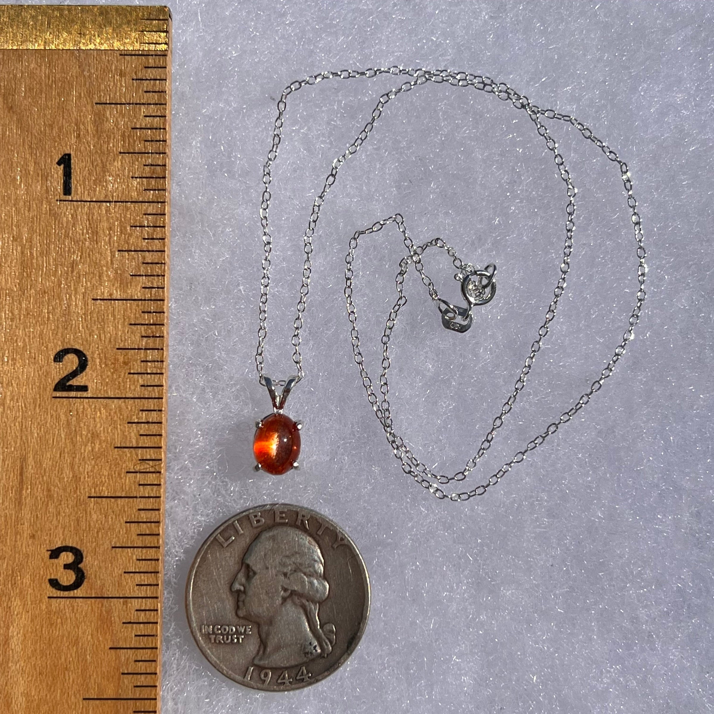 Sunstone Necklace Sterling Silver #6301-Moldavite Life