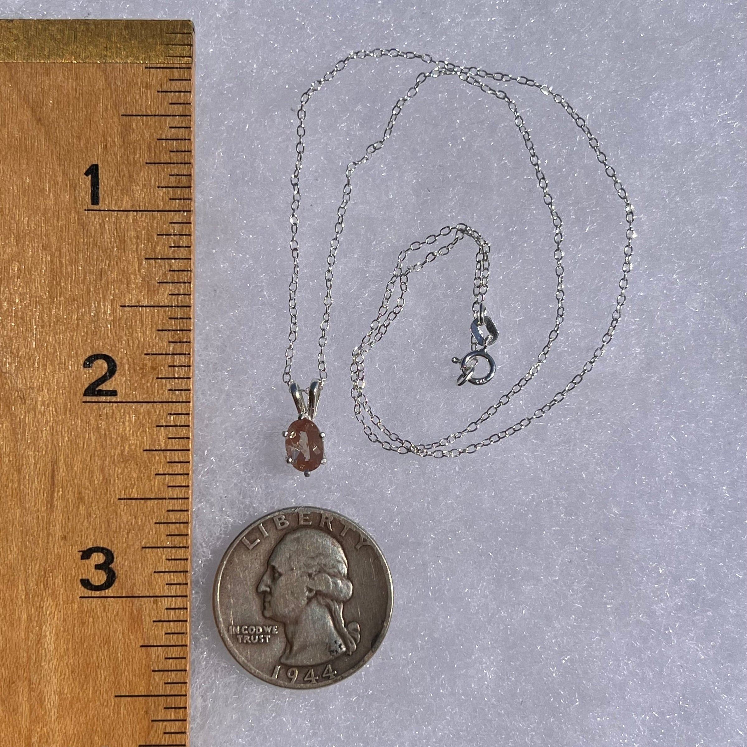 Sunstone Necklace Sterling Silver #6302-Moldavite Life