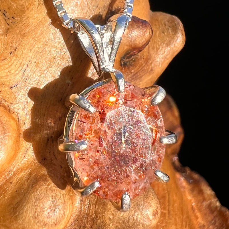 Sunstone Necklace Sterling Silver #6306-Moldavite Life