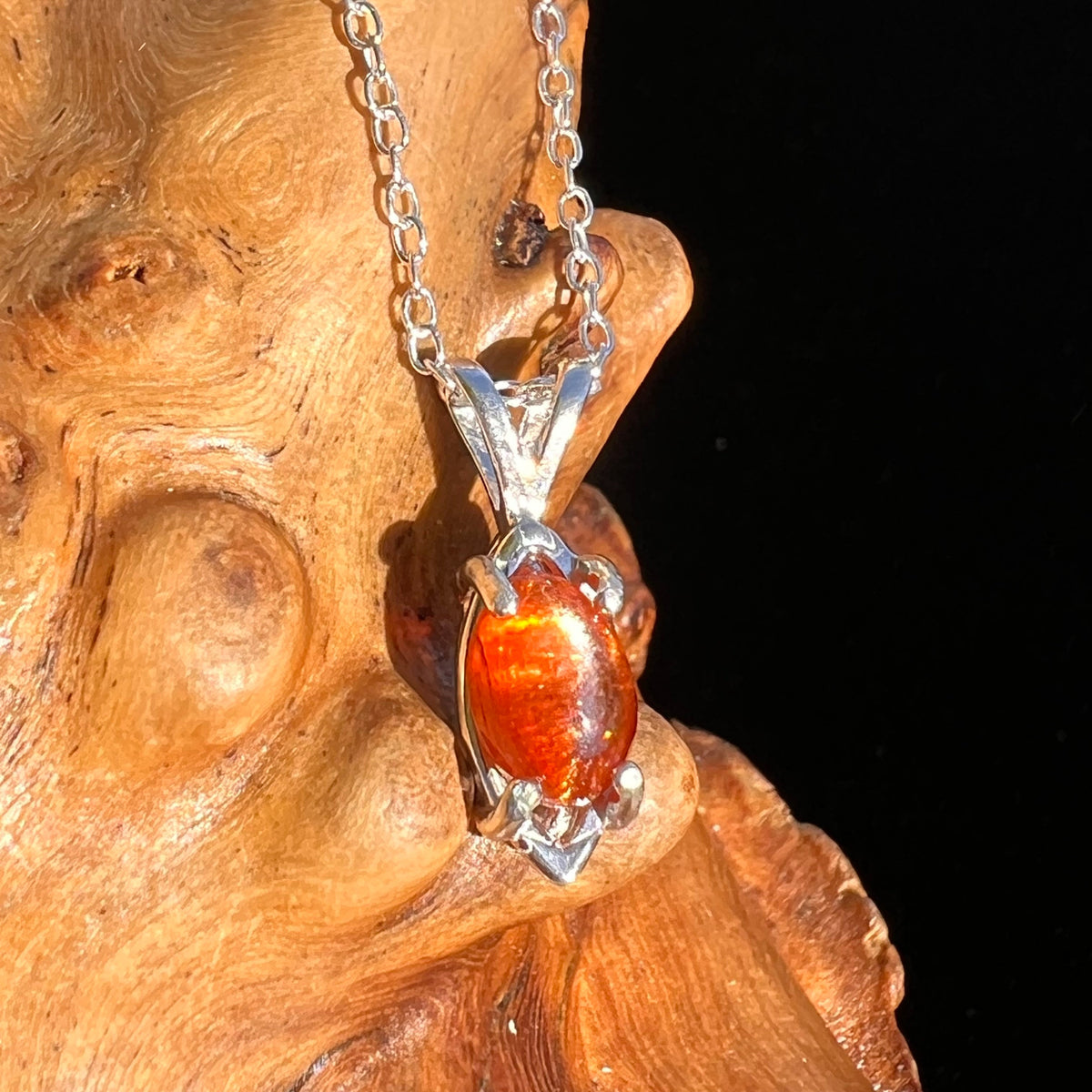 Sunstone Necklace Sterling Silver #6315-Moldavite Life