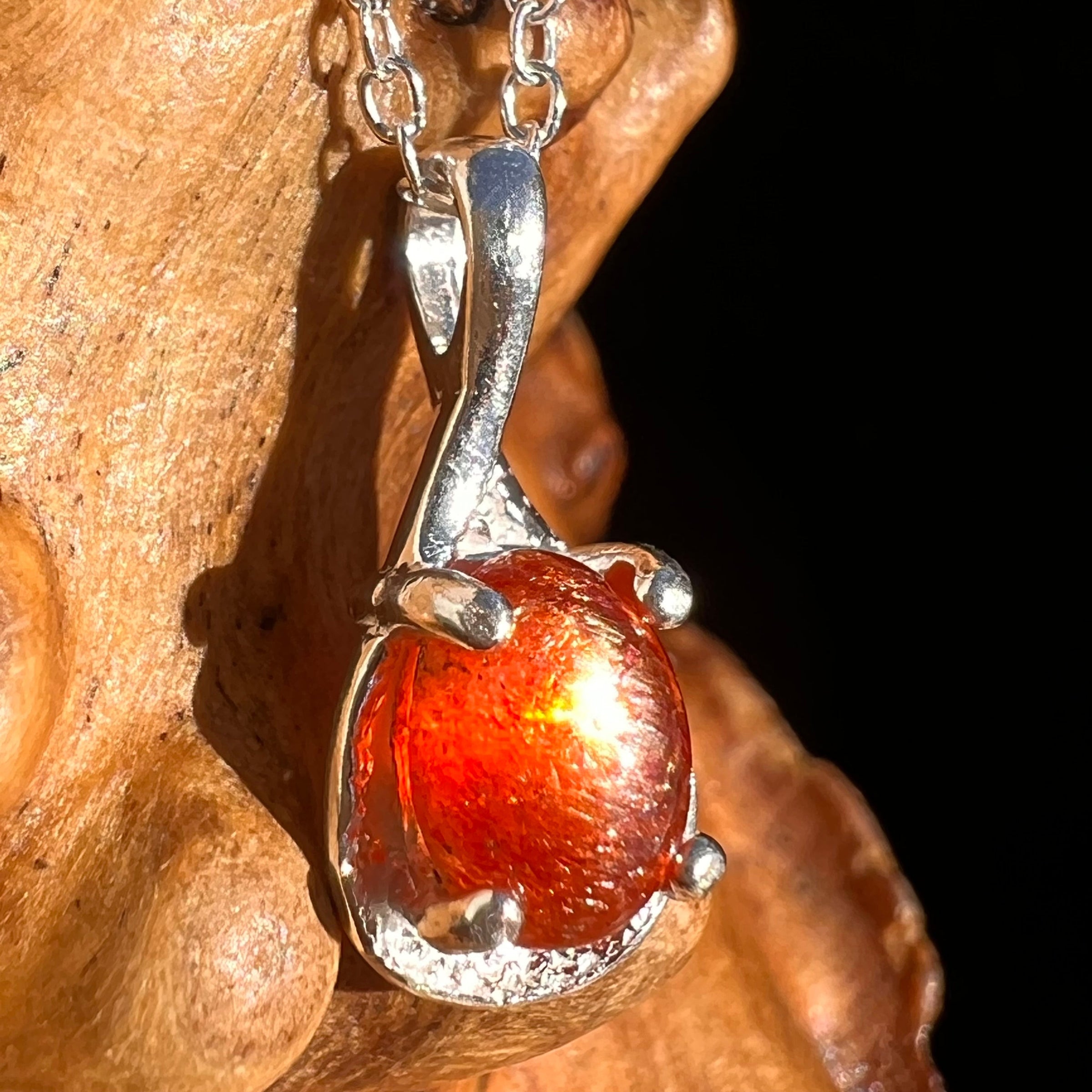 Sunstone Necklace Sterling Silver #6317-Moldavite Life