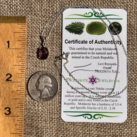 Super 7 & Moldavite Necklace Sterling Silver #8480-Moldavite Life