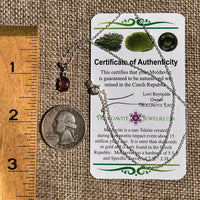 Super 7 & Moldavite Necklace Sterling Silver #8481-Moldavite Life