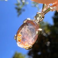 Super 7 & Moldavite Necklace Sterling Silver #8482-Moldavite Life