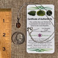 Super 7 & Moldavite Necklace Sterling Silver #8482-Moldavite Life