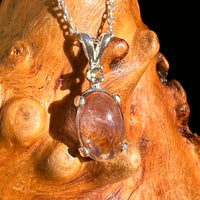 Super 7 & Moldavite Necklace Sterling Silver #8482-Moldavite Life
