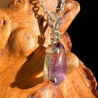 Super 7 & Moldavite Necklace Sterling Silver #8483-Moldavite Life