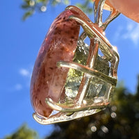 Super 7 & Moldavite Pendant Sterling Silver #8477-Moldavite Life