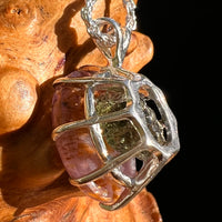 Super 7 & Moldavite Pendant Sterling Silver #8477-Moldavite Life
