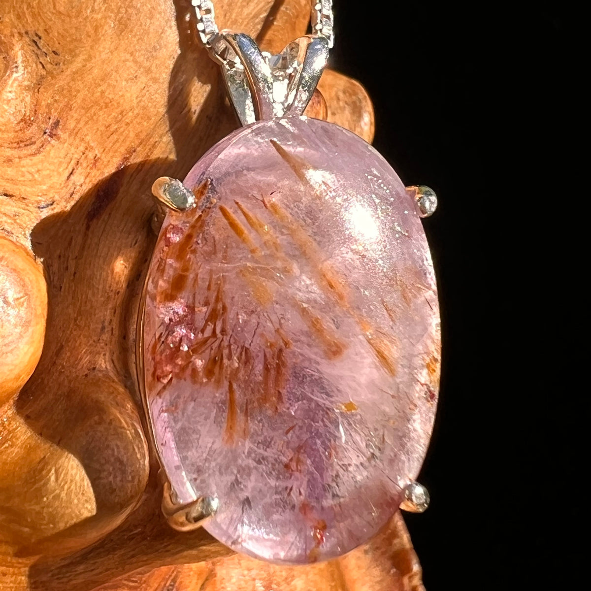 Super 7 Pendant Sterling Silver #8490-Moldavite Life