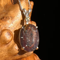 Super Seven Crystal & Moldavite Necklace Sterling #2289-Moldavite Life
