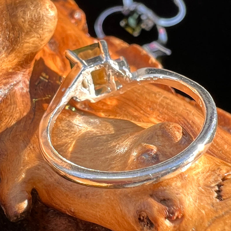 Tanzanite & Moldavite Ring Sterling Silver #6118-Moldavite Life