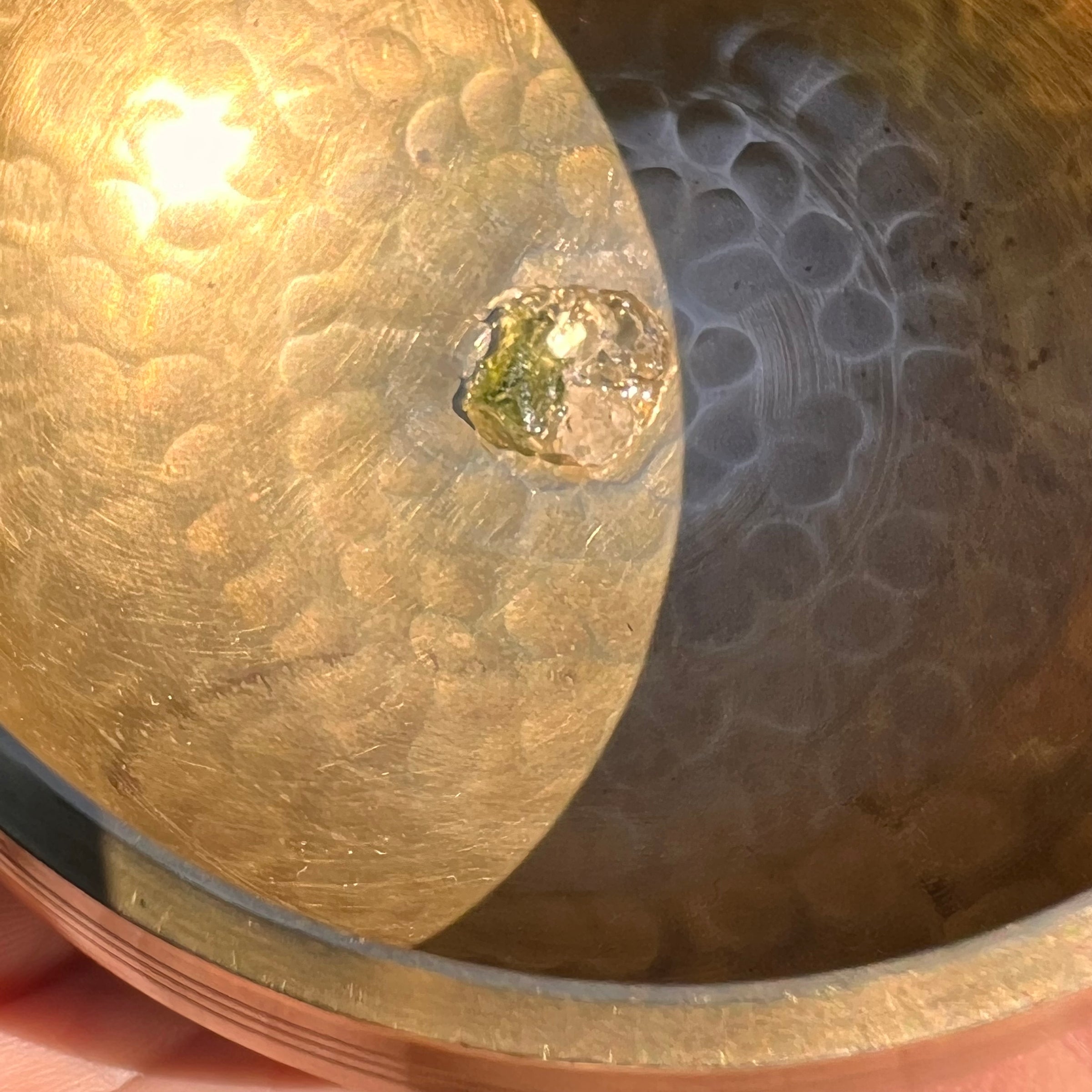 Tibetan Singing Bowl Moldavite, Phenacite, & Herkimer #67-Moldavite Life