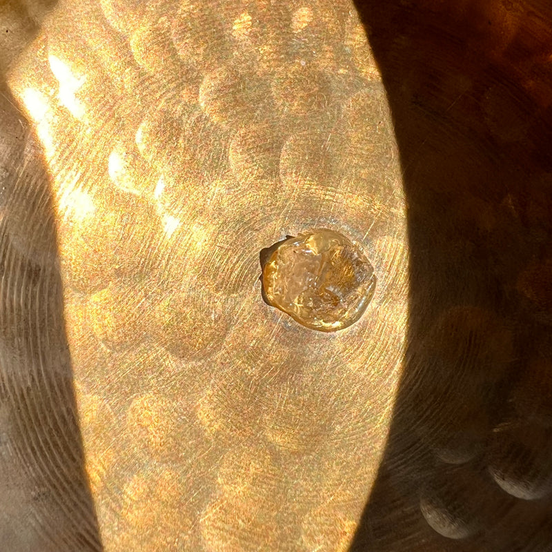 Tibetan Singing Bowl w/ Moldavite & Libyan Desert Glass #13-Moldavite Life