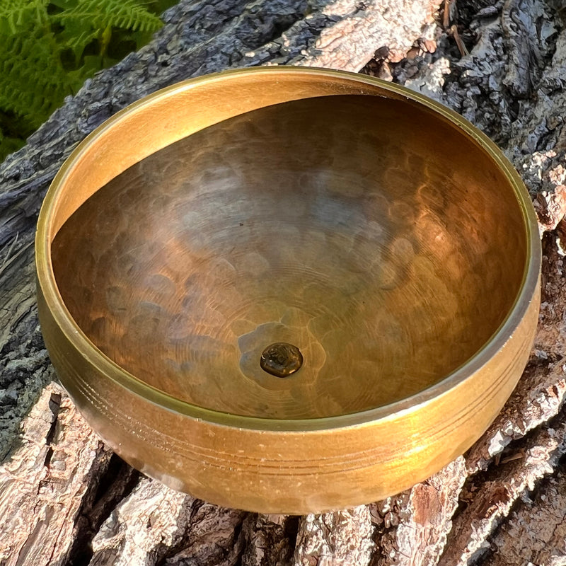 Tibetan Singing Bowl with Moldavite #75-Moldavite Life