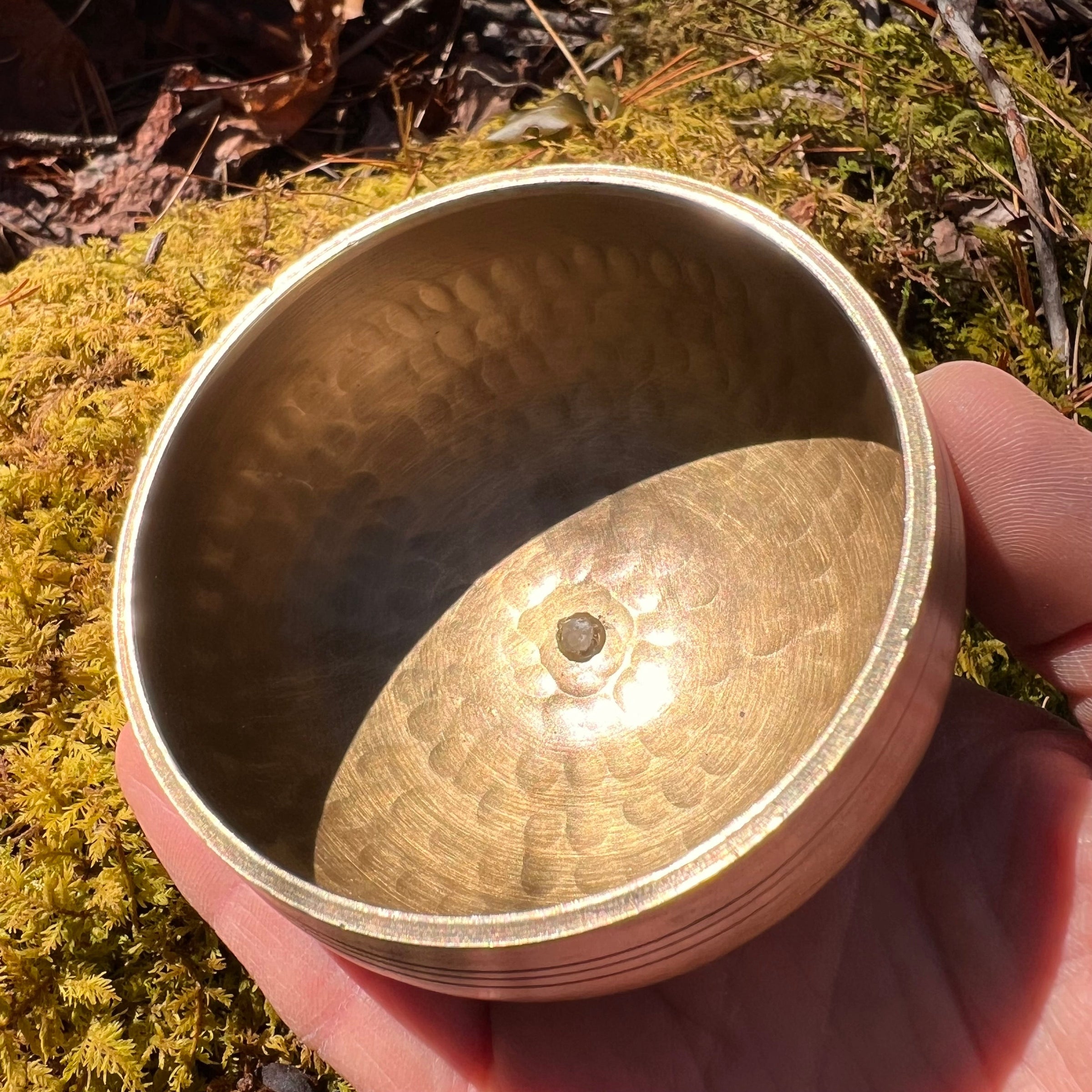 Tibetan Singing Bowl with Phenacite #12-Moldavite Life