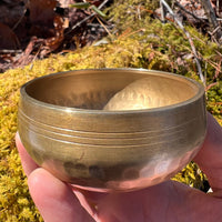 Tibetan Singing Bowl with Phenacite #12-Moldavite Life
