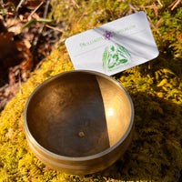 Tibetan Singing Bowl with Phenacite #8-Moldavite Life