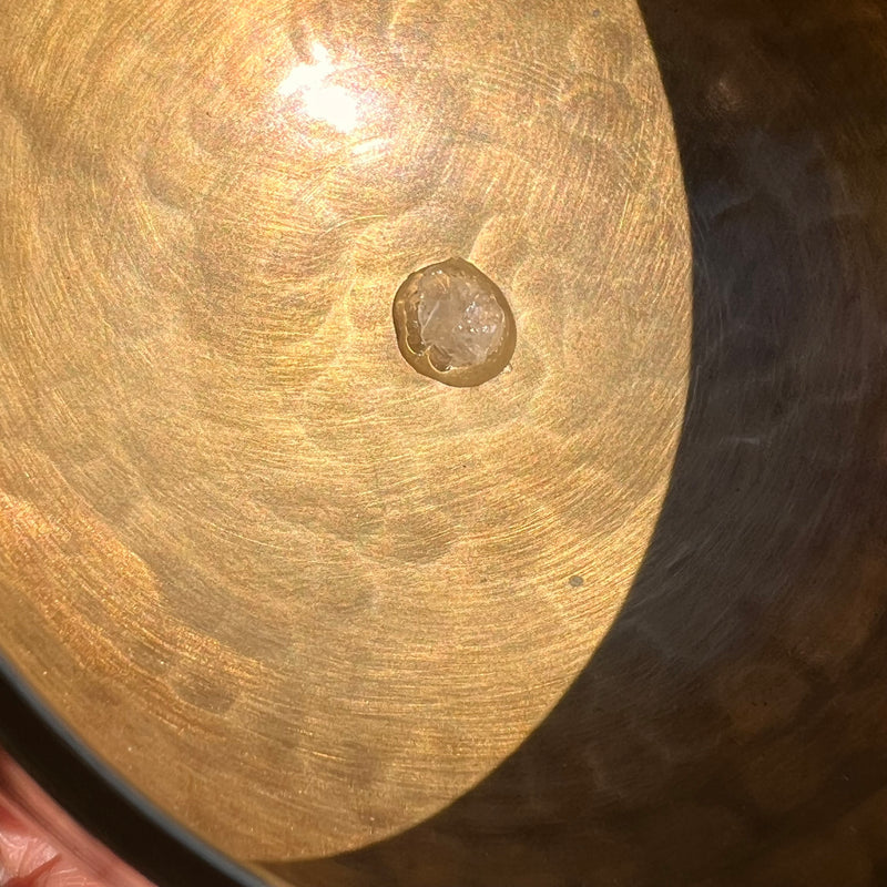 Tibetan Singing Bowl with Phenakite #57-Moldavite Life