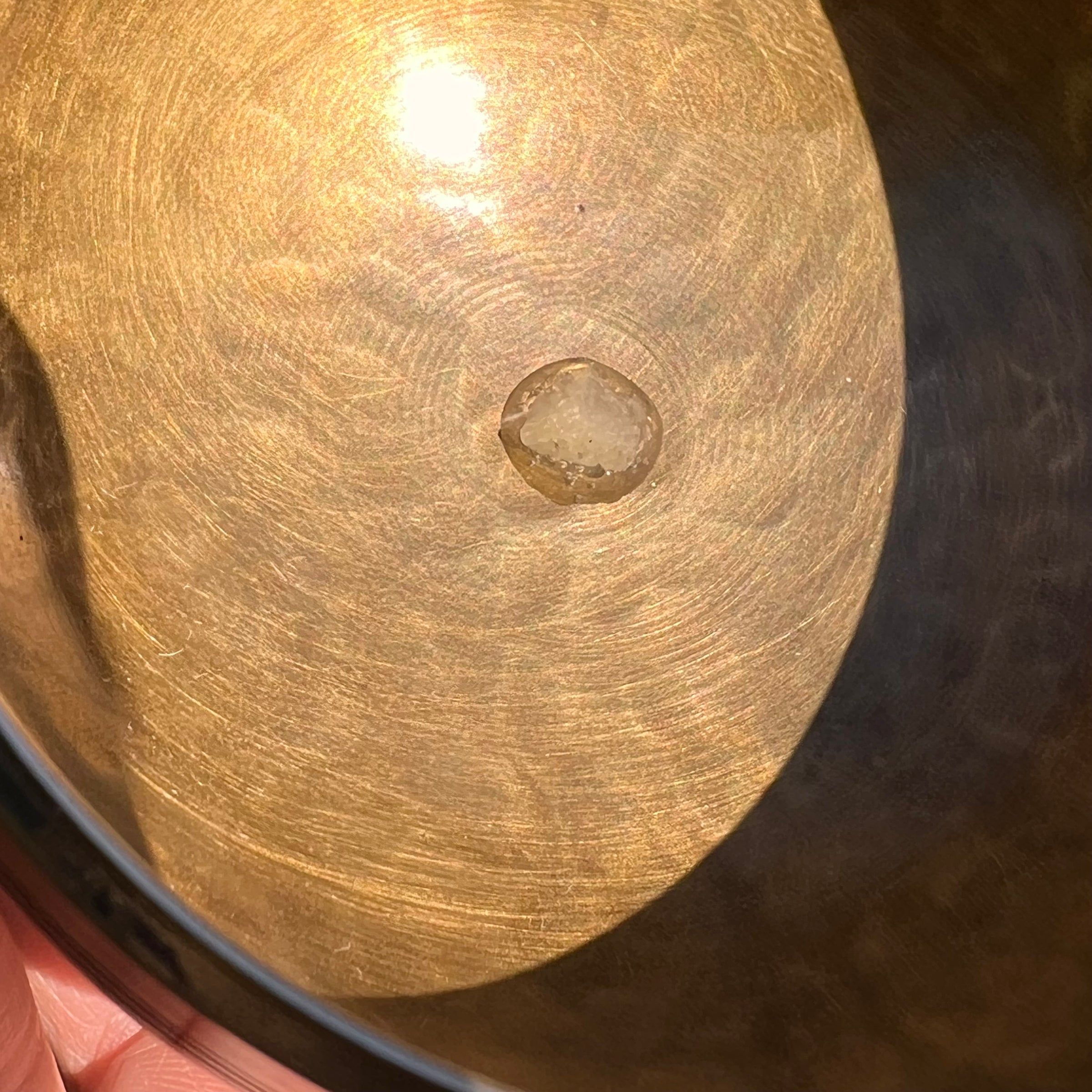 Tibetan Singing Bowl with Phenakite #59-Moldavite Life