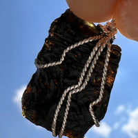 Tibetan Tektite Sterling Pendant #7536-Moldavite Life