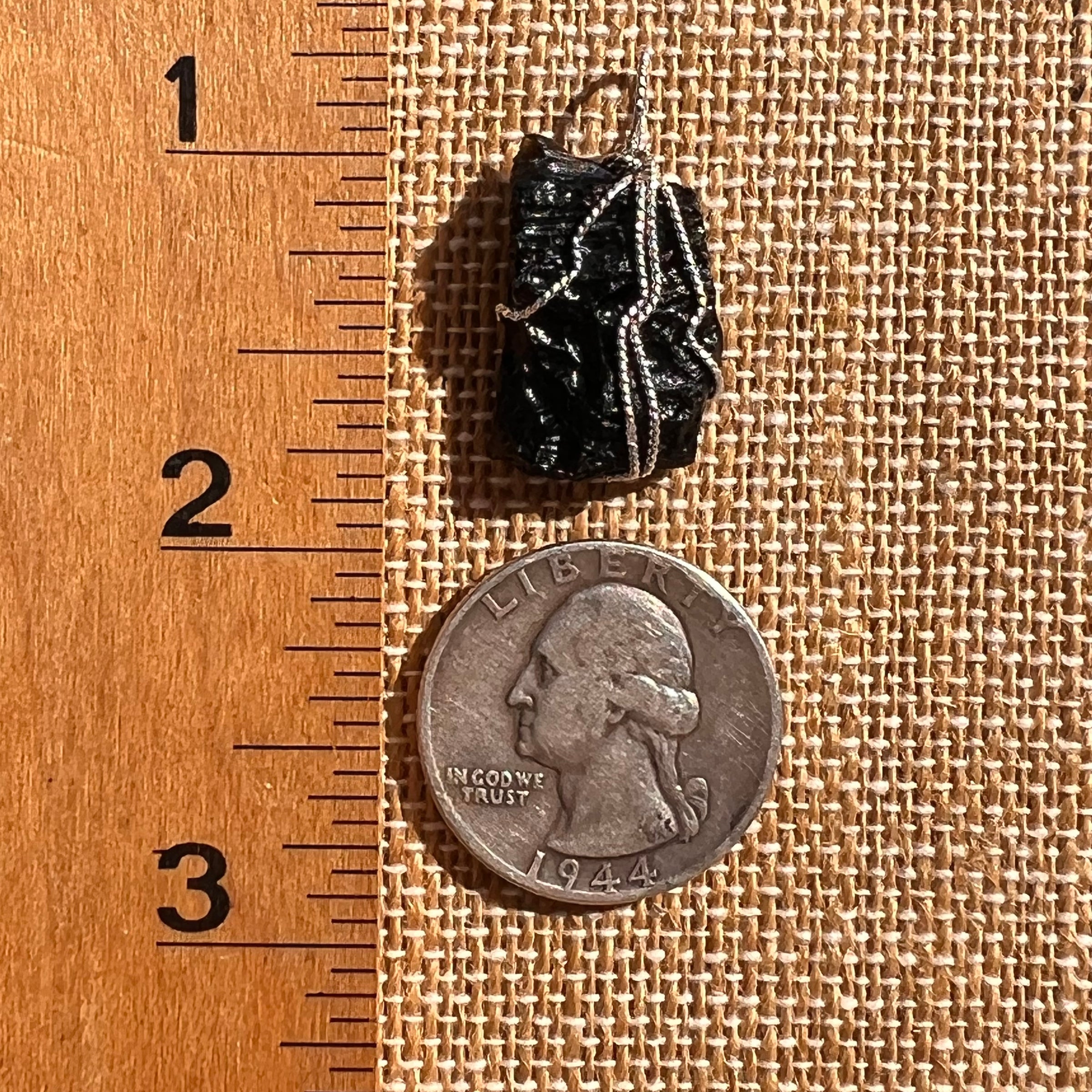 Tibetan Tektite Sterling Pendant #7536-Moldavite Life